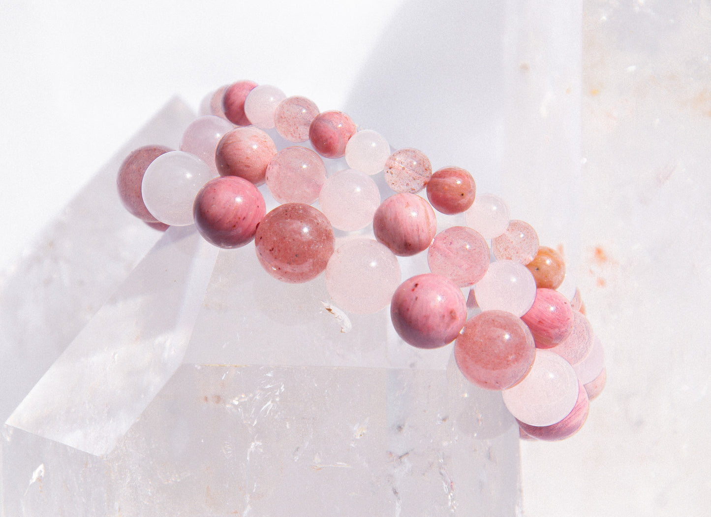 Aphrodite (Strawberry Quartz, Rhodochrosite, Rose Quartz) Love bracelet