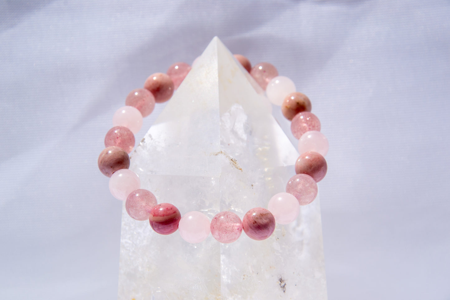 Aphrodite (Strawberry Quartz, Rhodochrosite, Rose Quartz) Love bracelet
