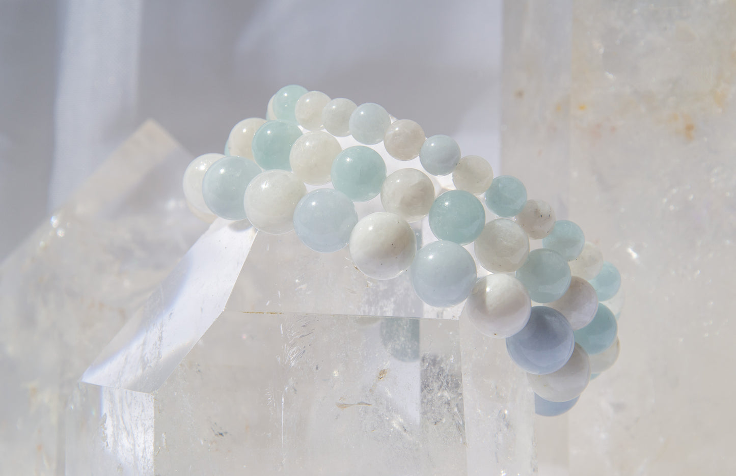 Serenity bracelet :Eirene, God of Peace (Moonstone & Aquamarine)