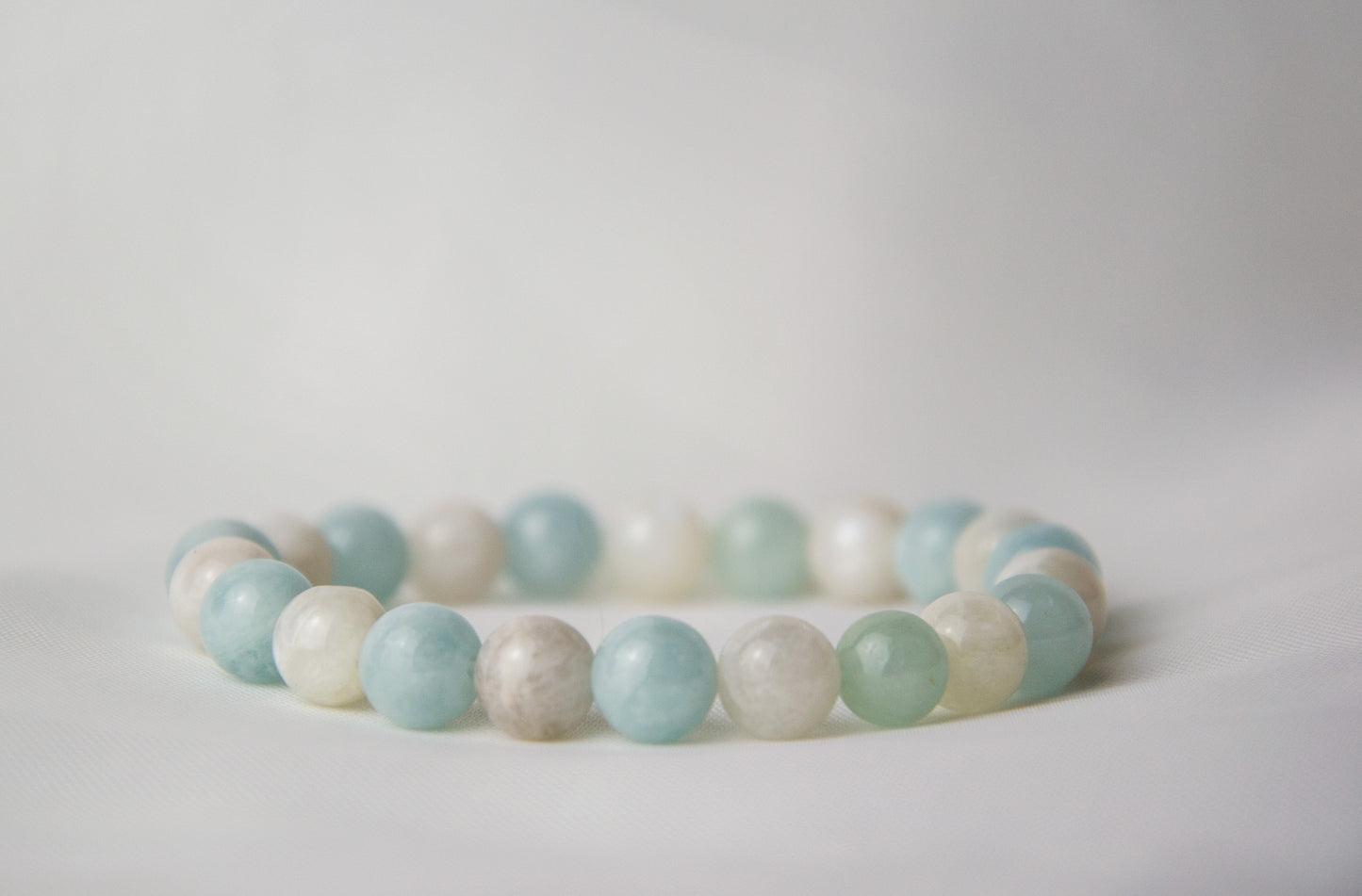 Serenity bracelet :Eirene, God of Peace (Moonstone & Aquamarine)