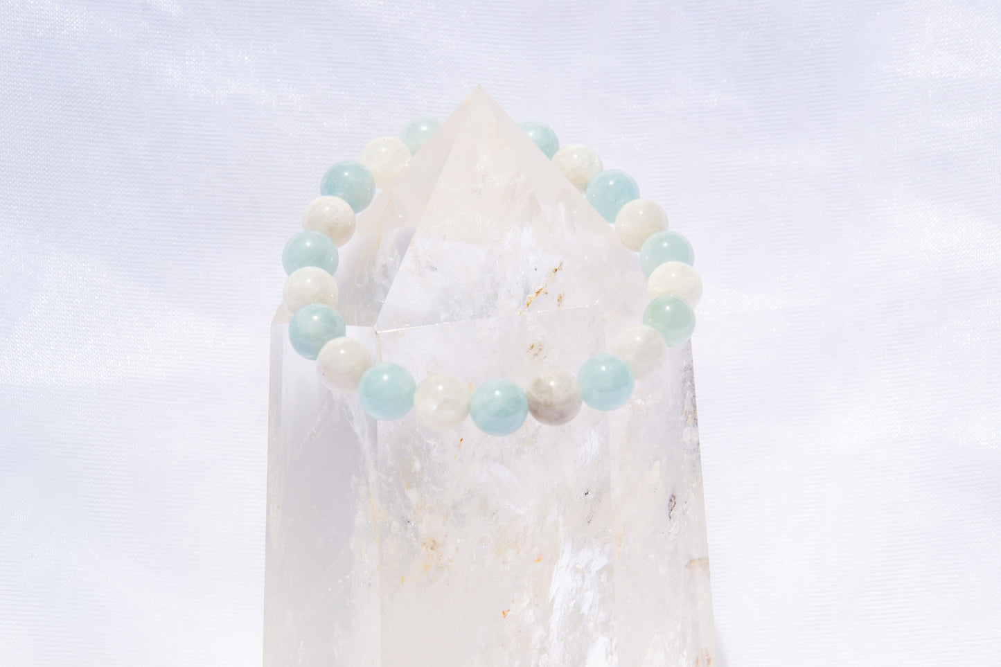 Serenity bracelet :Eirene, God of Peace (Moonstone & Aquamarine)