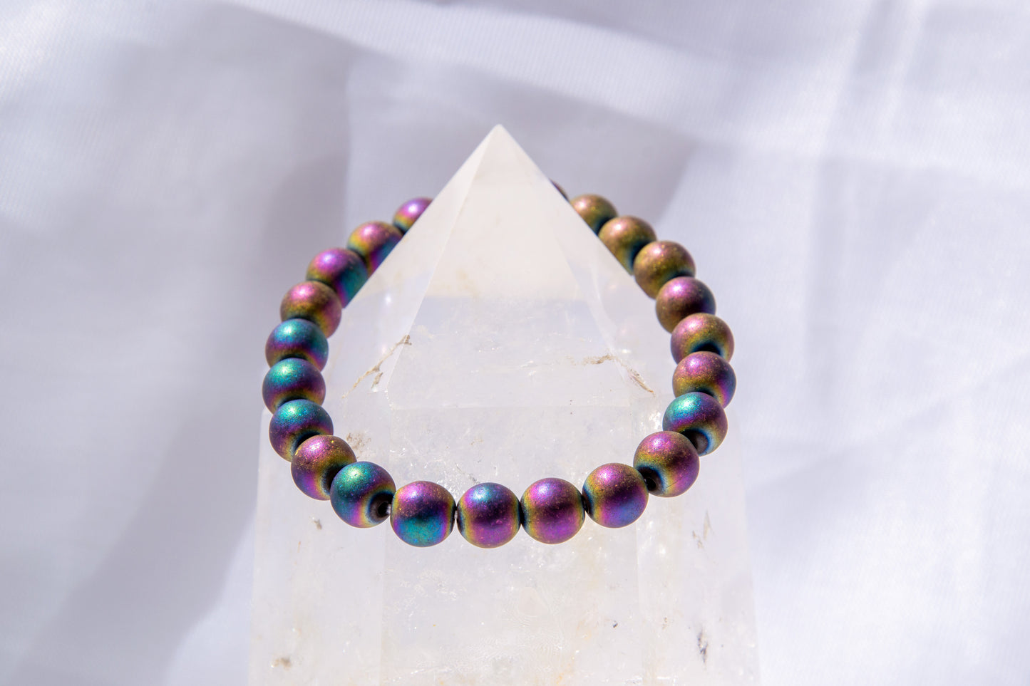 Rainbow Hematite Matte bracelets