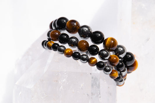 Triple Protection (Tiger's eye, Obsidian, Hematite) bracelet