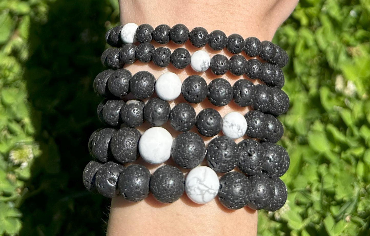 Distance Bracelet (Howlite and Lava)