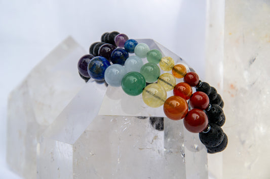 7 Chakra w/ Lava bracelet