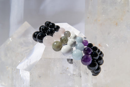 Anxiety Relief with Onyx (Amethyst, Aquamarine, Howlite, Labradorite , Rose Quartz) bracelet