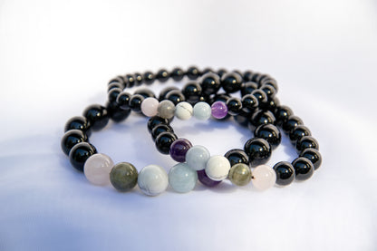 Anxiety Relief with Onyx (Amethyst, Aquamarine, Howlite, Labradorite , Rose Quartz) bracelet