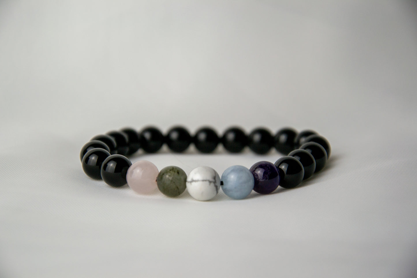 Anxiety Relief with Onyx (Amethyst, Aquamarine, Howlite, Labradorite , Rose Quartz) bracelet