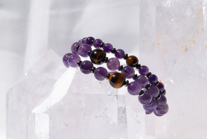 Courage (Amethyst, Tiger's eye, Hematite) bracelet