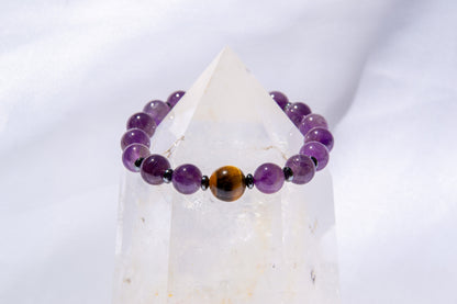 Courage (Amethyst, Tiger's eye, Hematite) bracelet